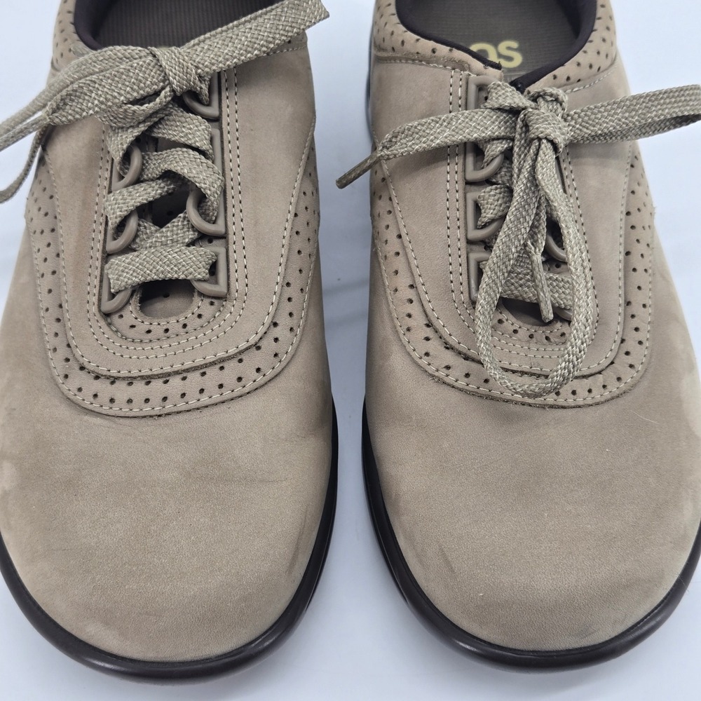 SAS Walk Easy Taupe Gray Nubuck Orthopedic Comfort Walking Shoe 8 W Wide - Picture 3 of 13